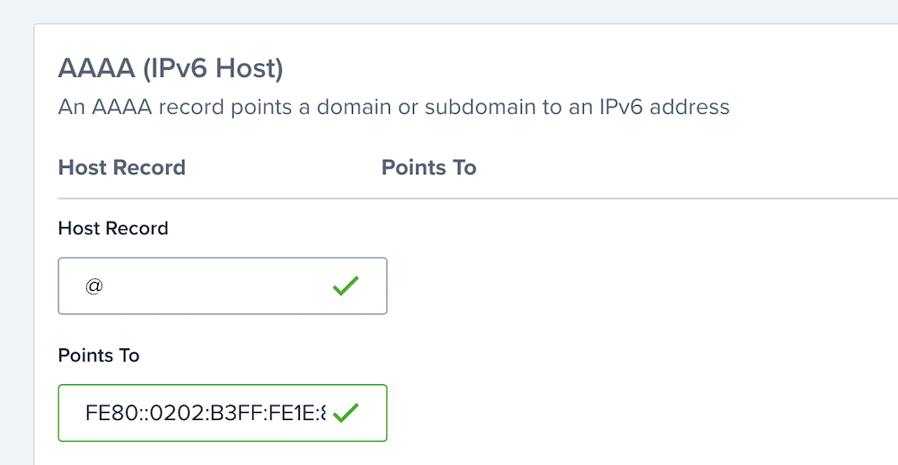 ipv6 aaaa セール レコード