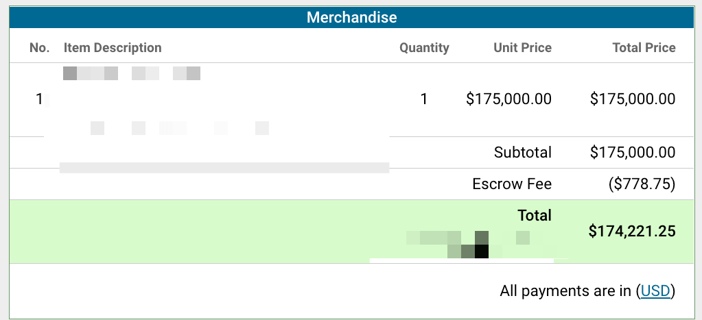 Transaction Escrow.