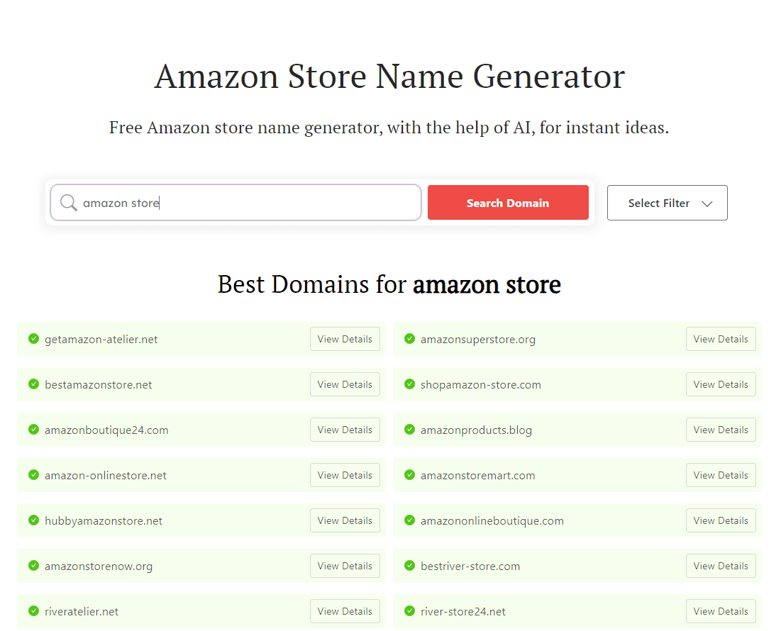 DomainWheel search results for "Amazon store"