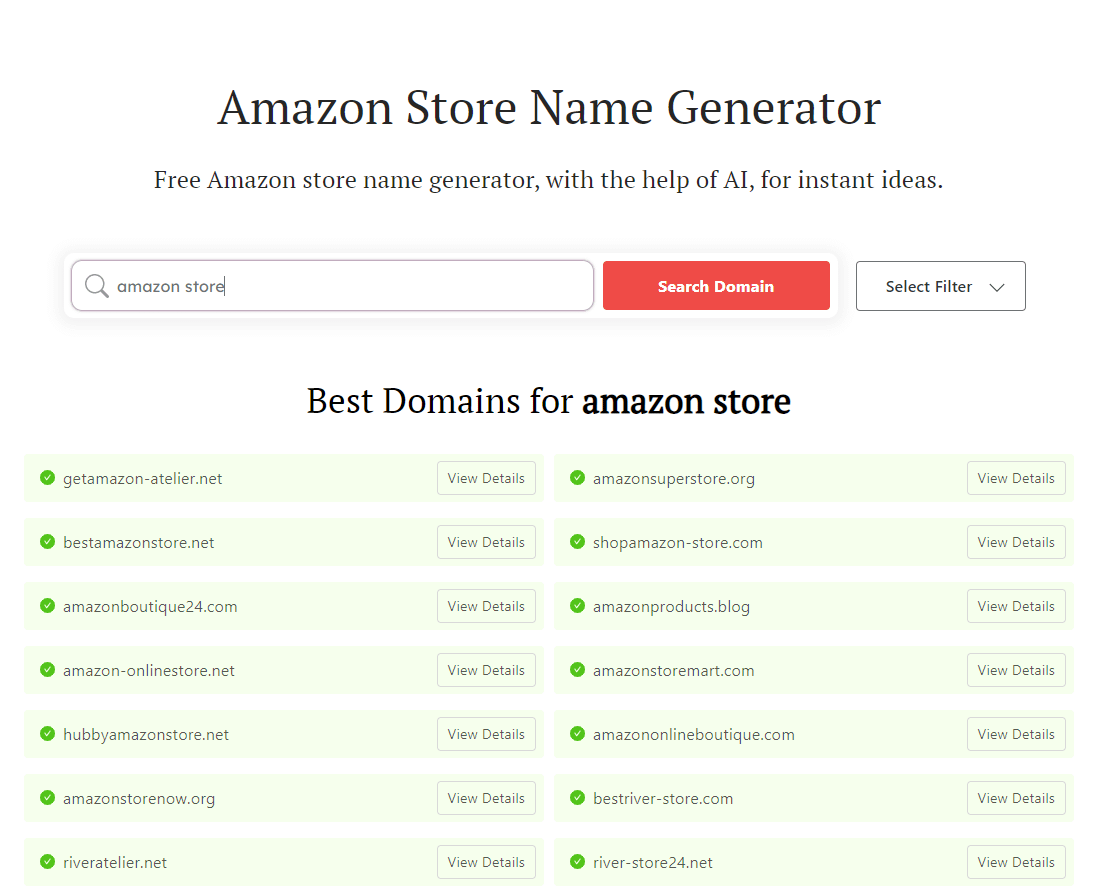 Amazon Store Name Generator