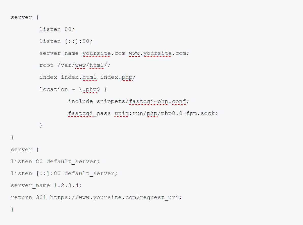 NGINX configuration to redirect an IP address to a RUL.