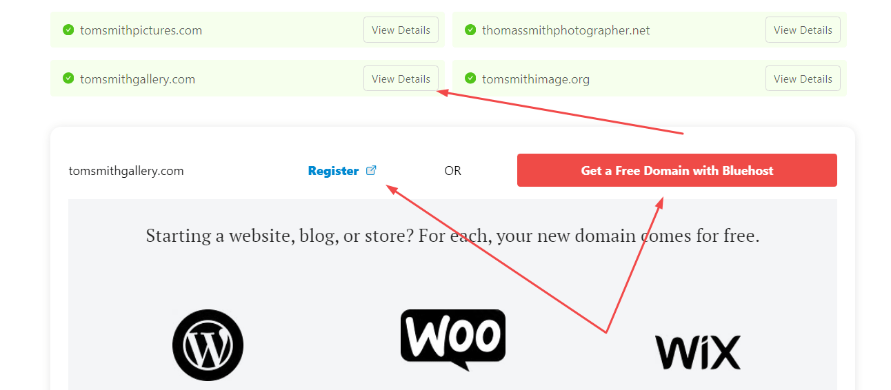 Registering a domain name.