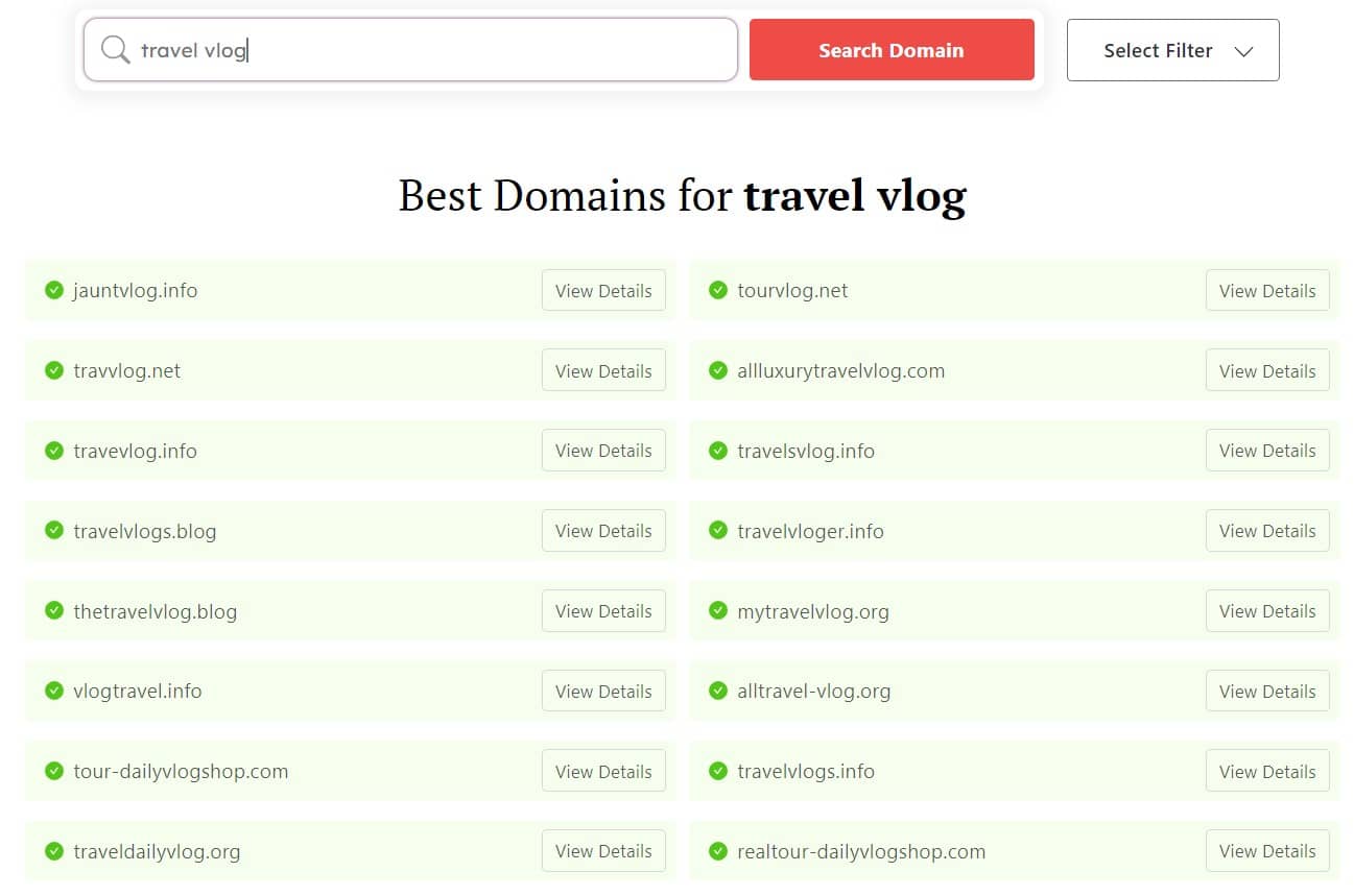 Vlog channel names: Travel Vlog search on Domain Wheel Name Generator