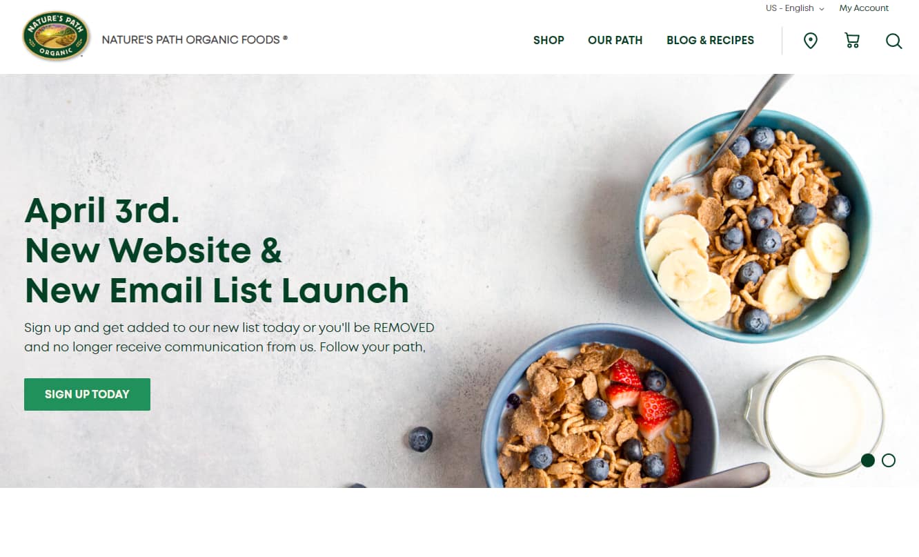 Natures Path Organic Food screenshot
