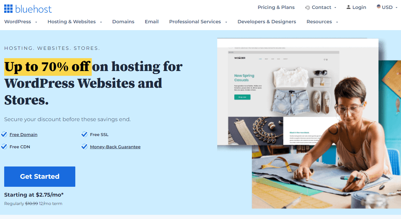 Using a reliable host like Bluehost is one of the most important tips on starting your own business. 