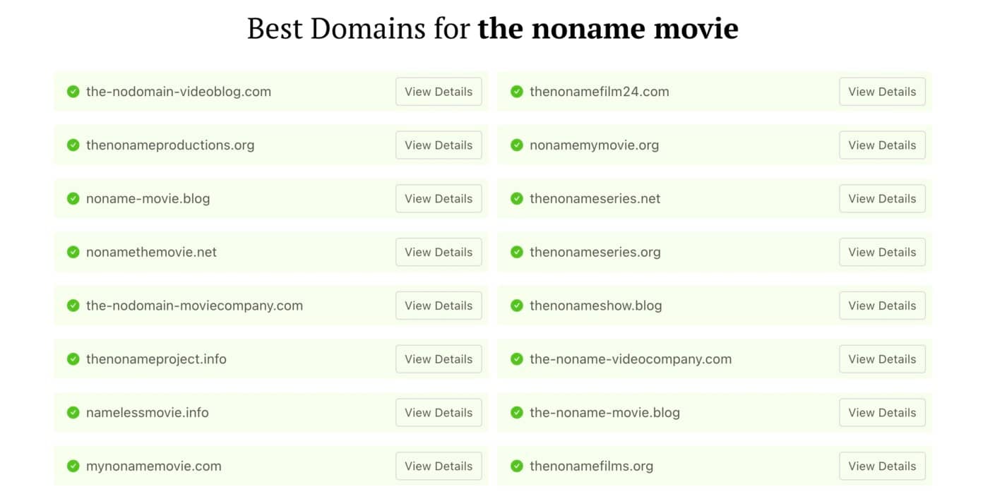 Movie Name Generator DomainWheel