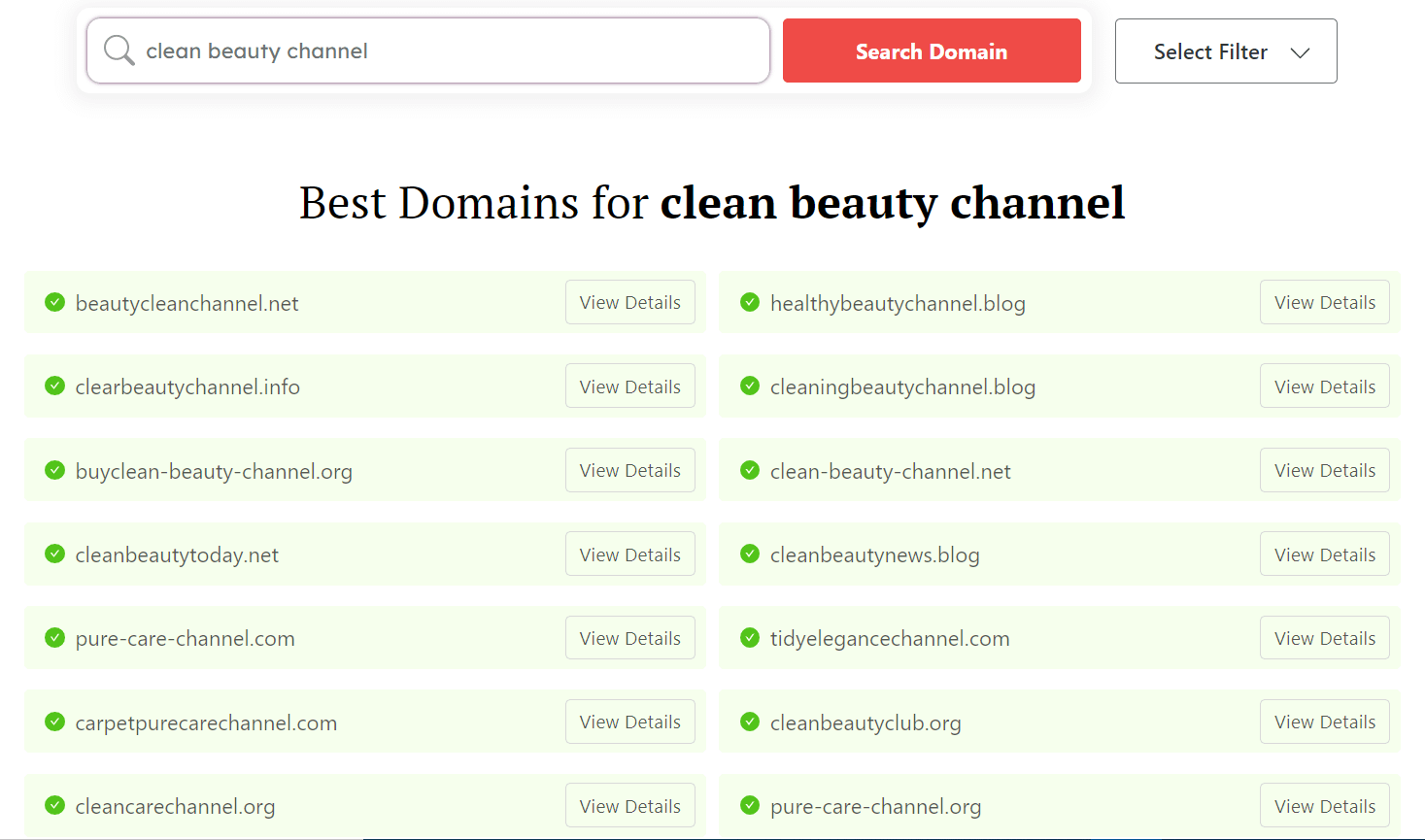 YouTube Name Generator DomainWheel   Beauty Channel 