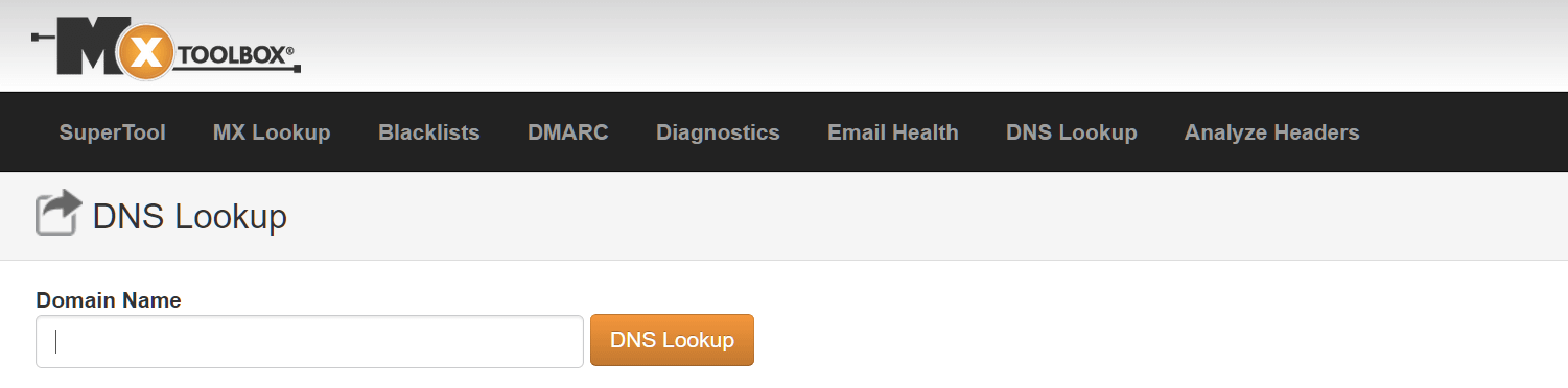 DNS Lookup tool from MxToolbox.