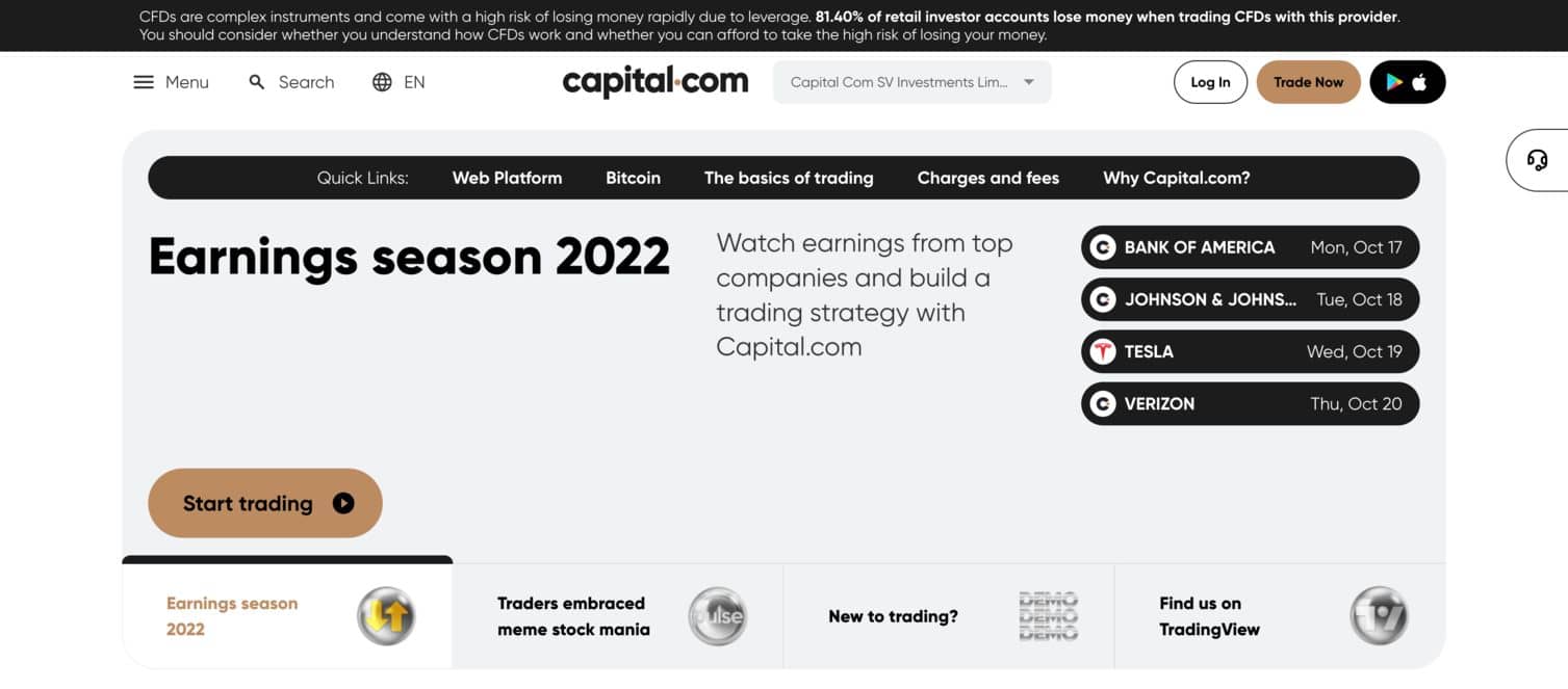 Capital homepage