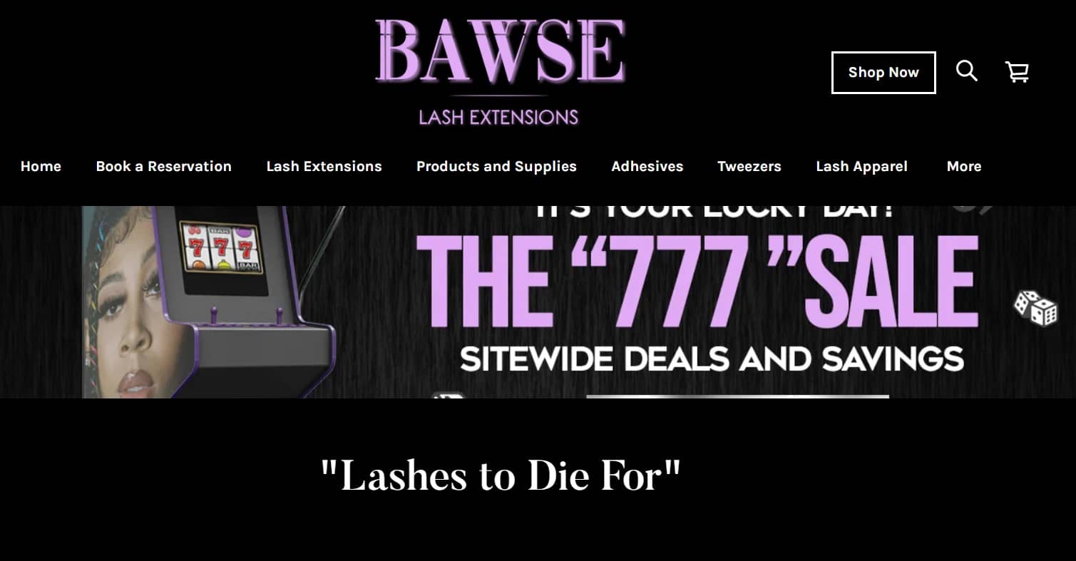 Baswe lash extenstions website