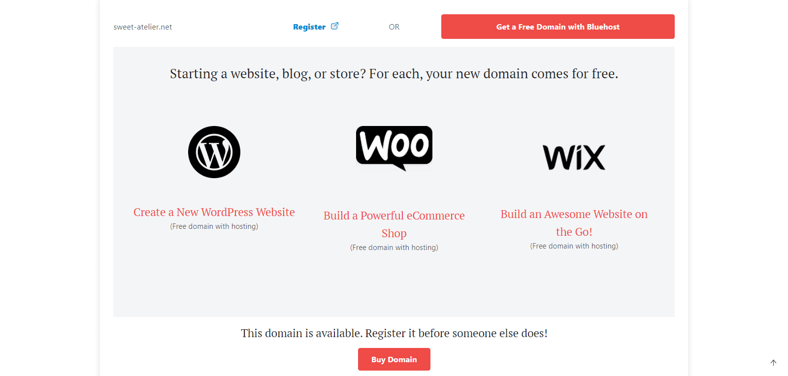 Chocolate business names - DomainWheel hosting screenshot