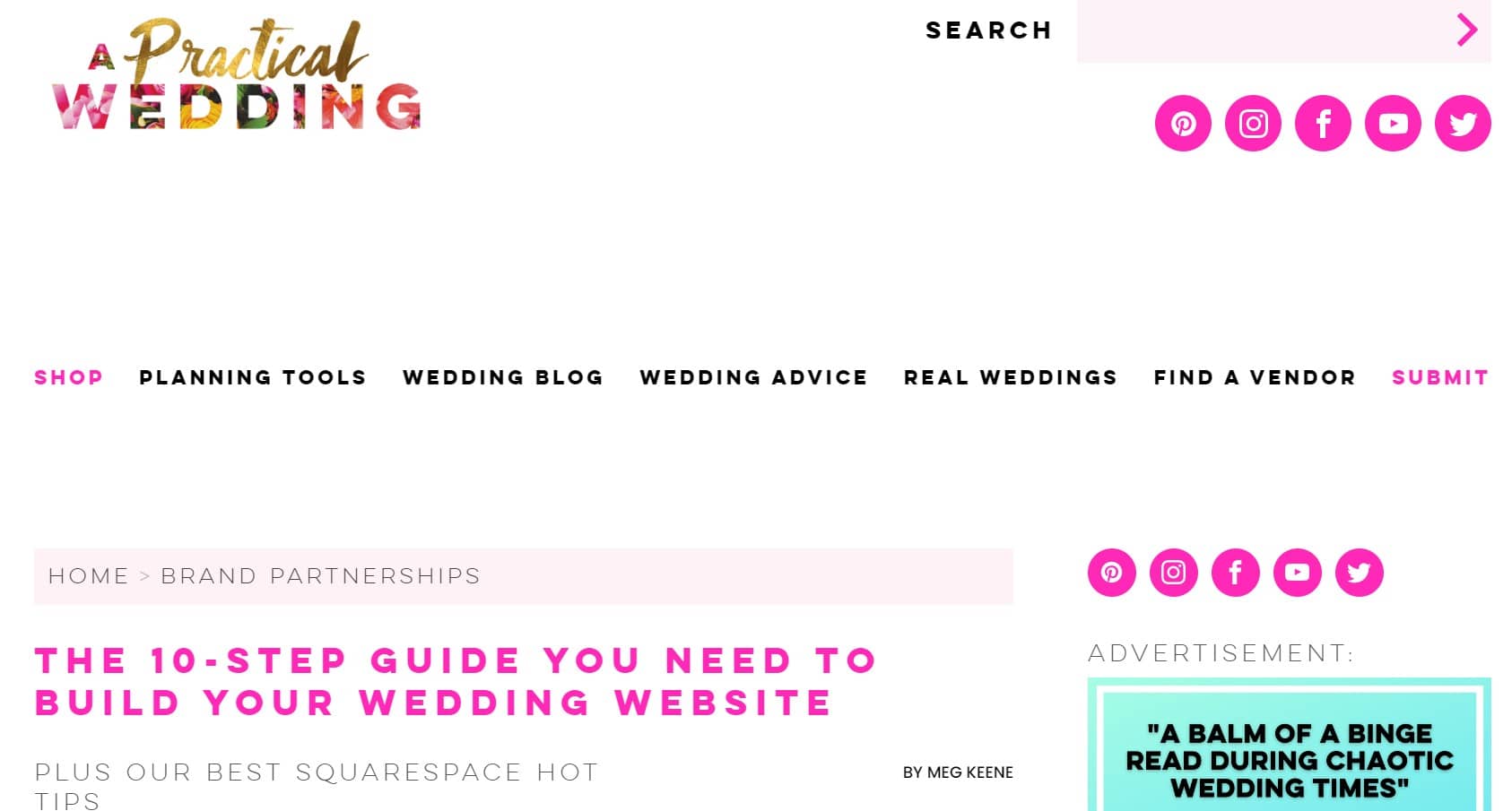 A Practical Wedding homepage