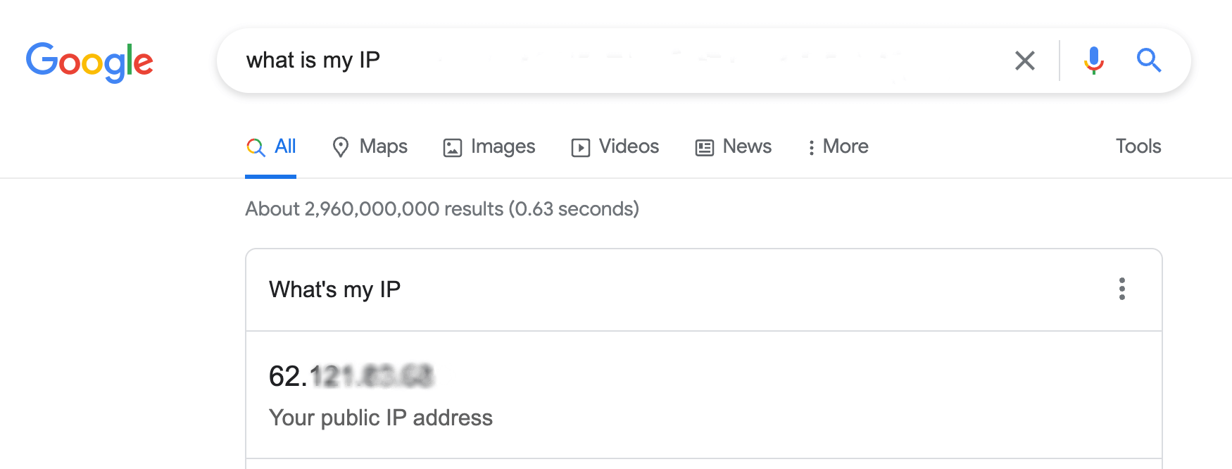 what is my ip address in google