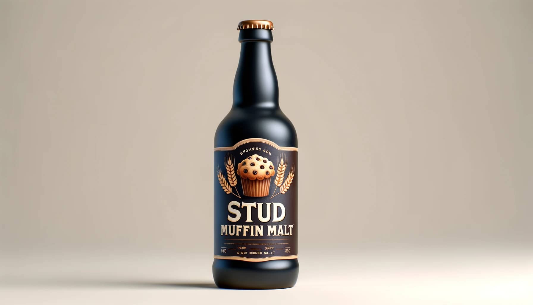 An example of a double entendre beer name, with the bottle and label showing.