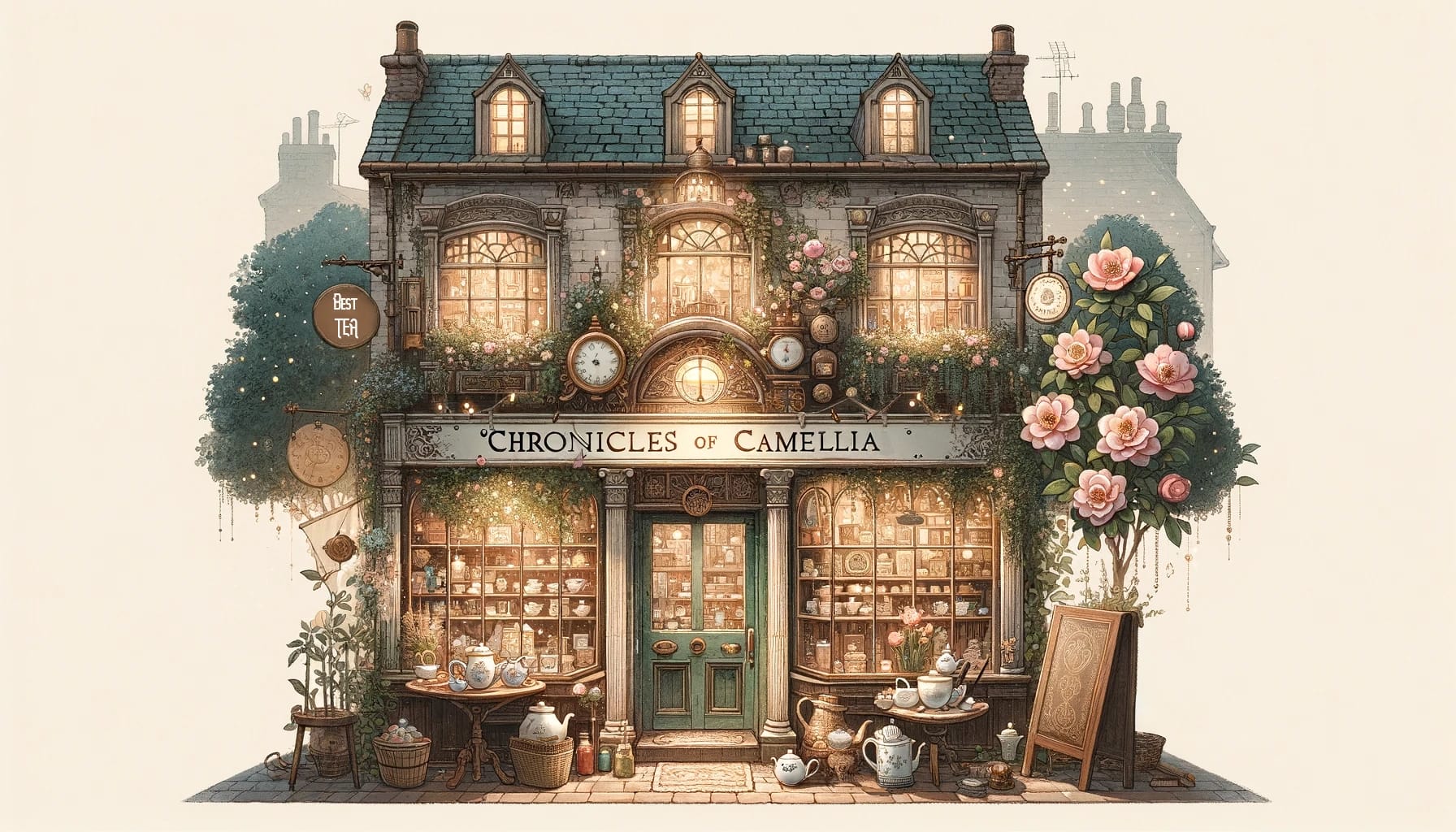 A tea shop name idea example.