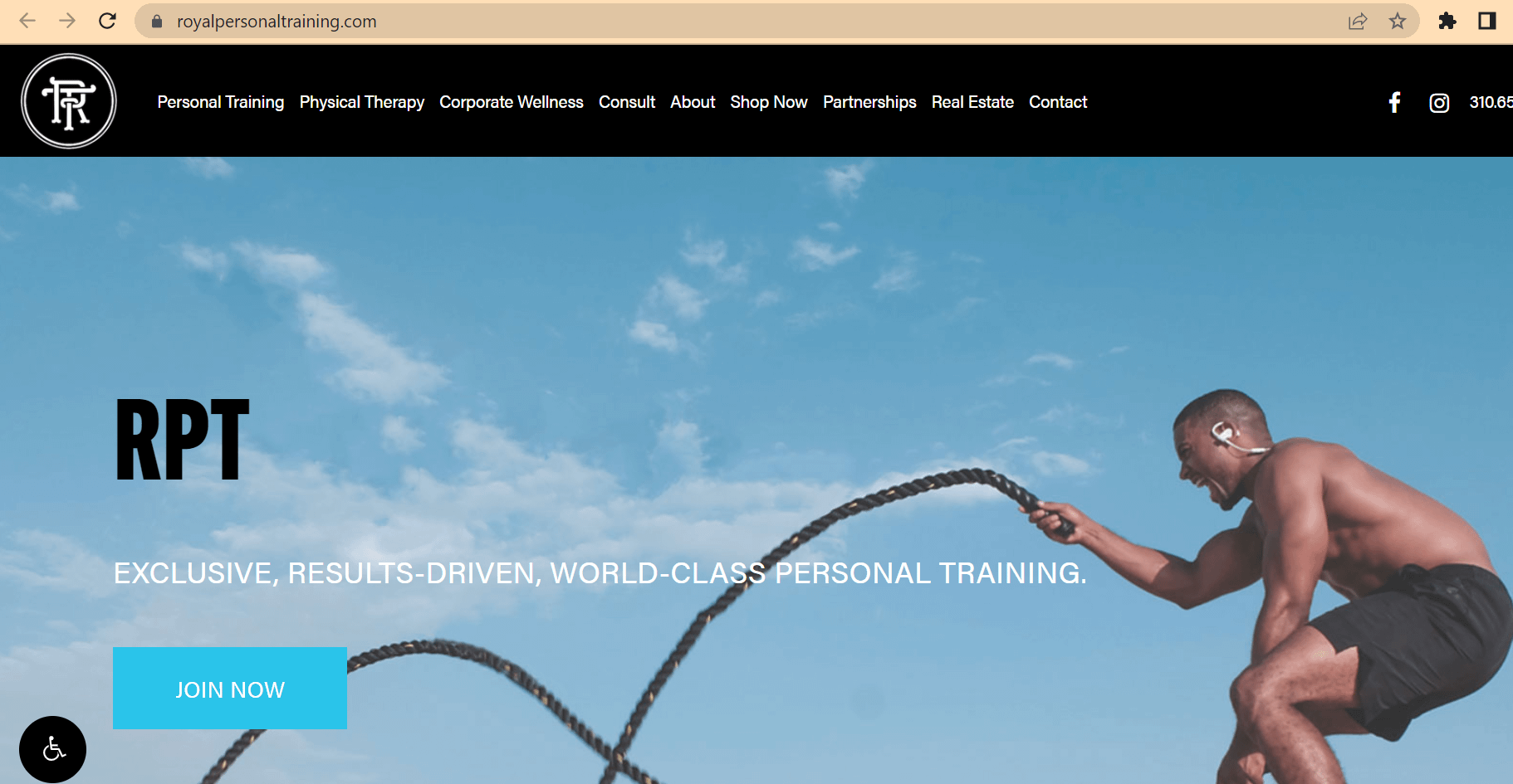 Royal personal training website home page
