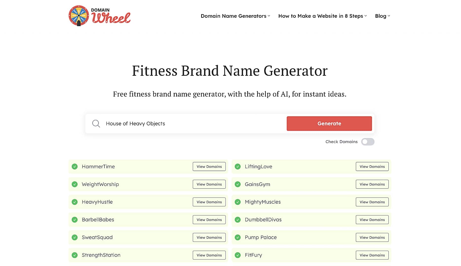 The fitness brand name generator.