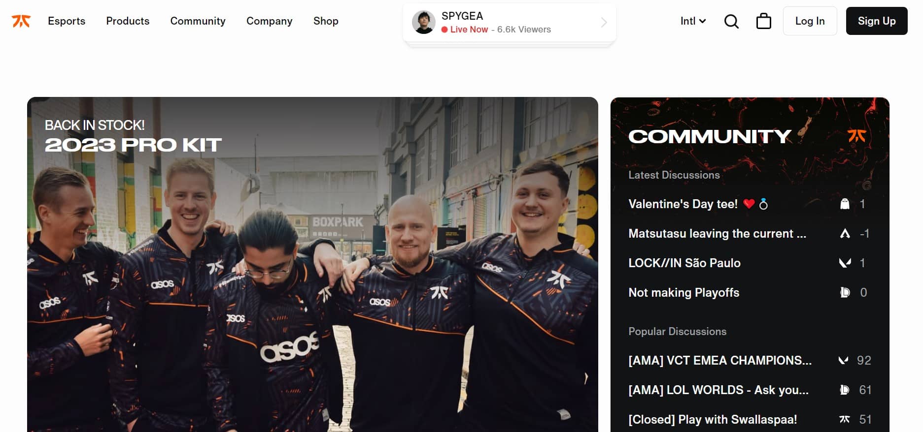 Fnatic homepage