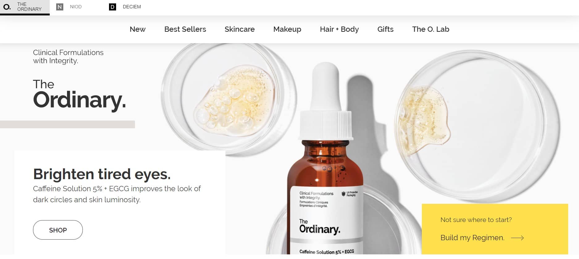 The Ordinary homepage