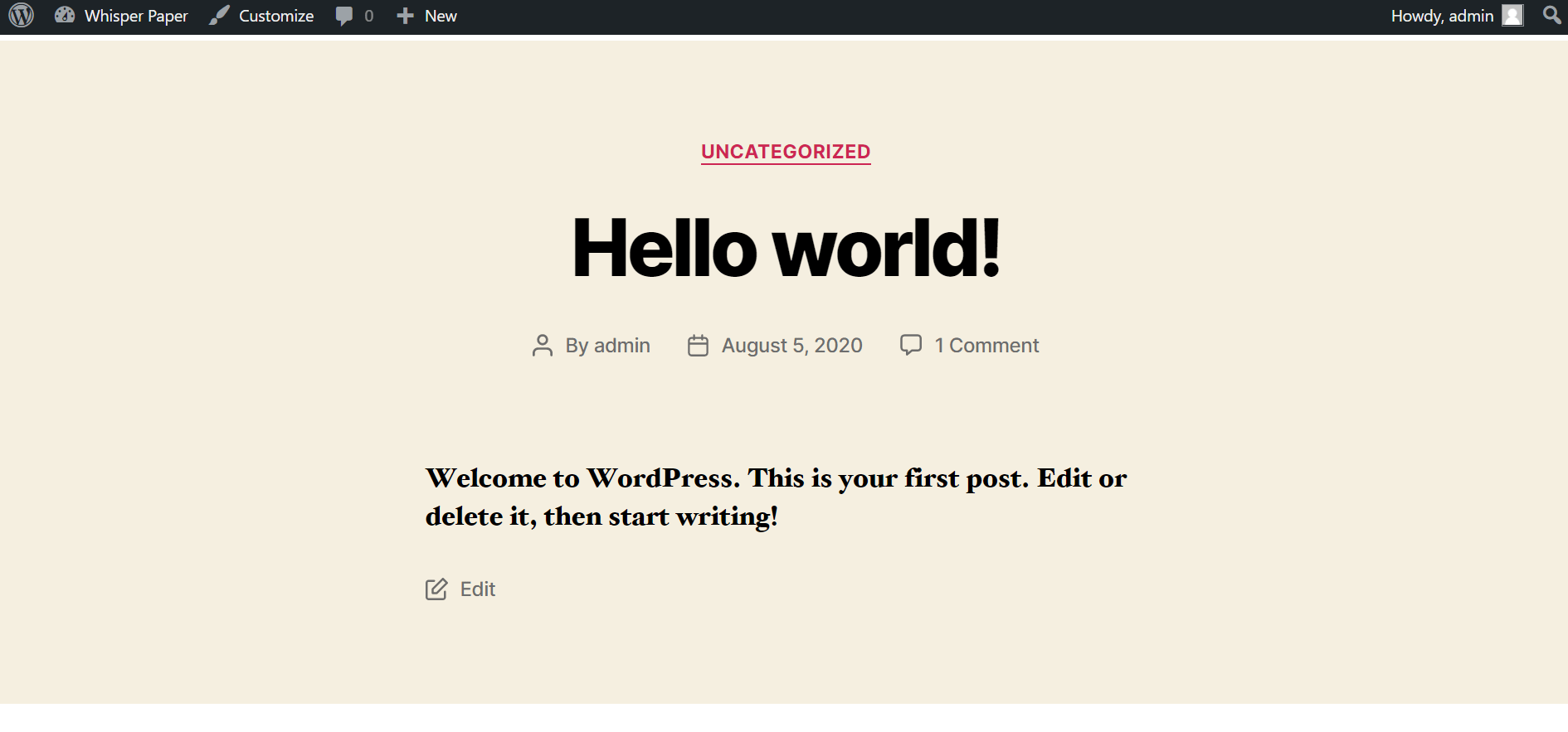 Default WordPress theme