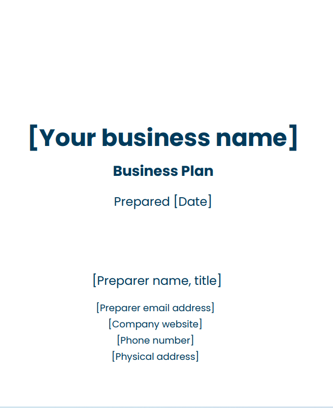 Cover of a business plan template from Business News Daily.
