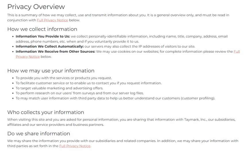 The Andersons privacy policy