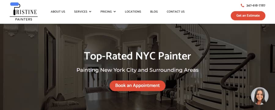 Painting company name ideas: example from Pristine Painters