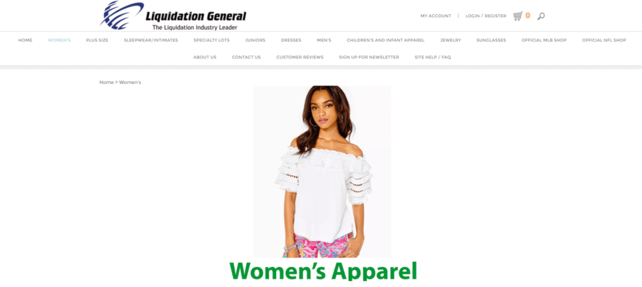How to sell clothes online clothing: liquidation store example
