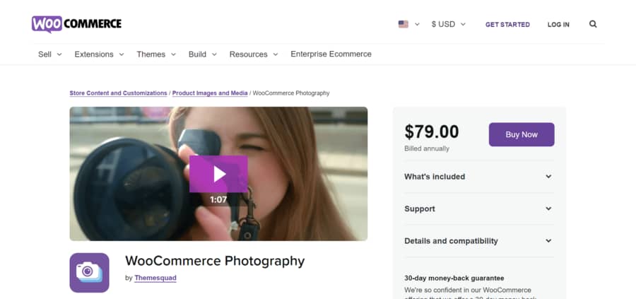 How to start a photography blog: WooCommerce Photography homepage