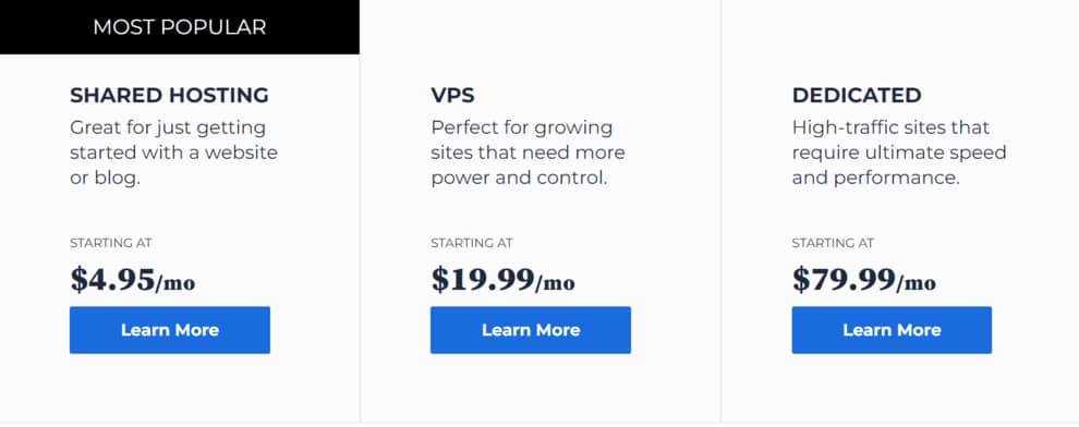 How to choose a web host: Bluehost hosting pricing
