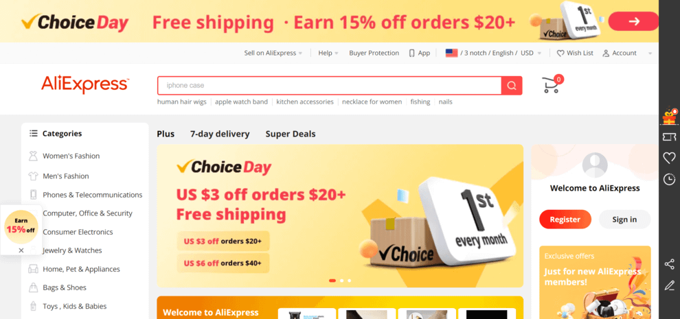 AliExpress is a good supplier to check out when you're learning how to start a dropshipping business with no money.