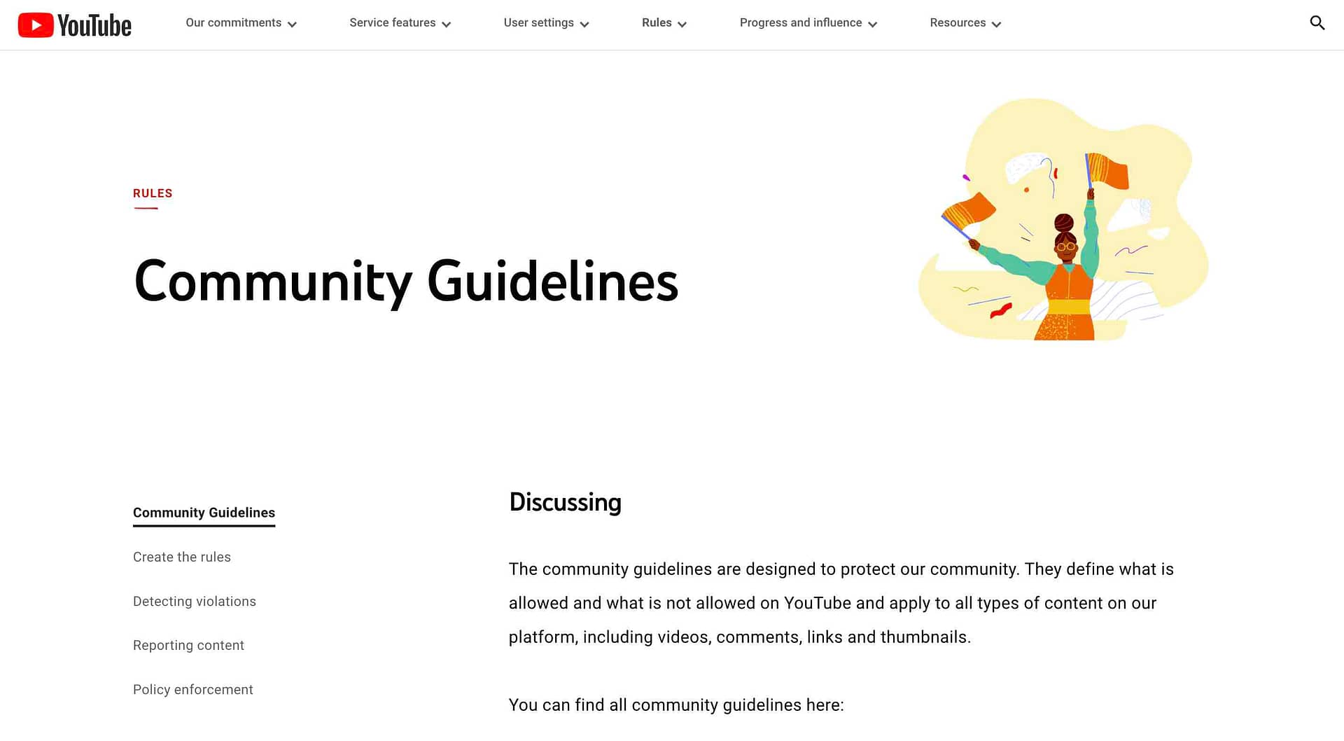 YouTube community guidelines