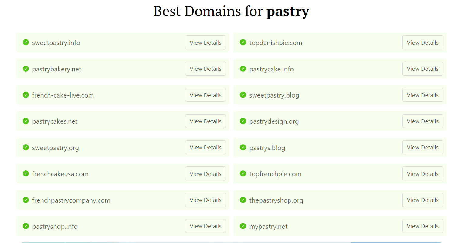 Bakery name generator ideas generated by DomainWheel