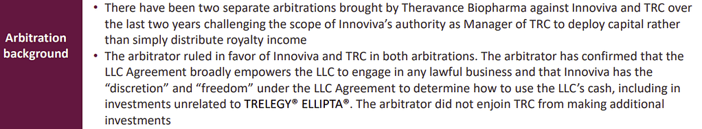 two separate rulings where Innoviva won the court case