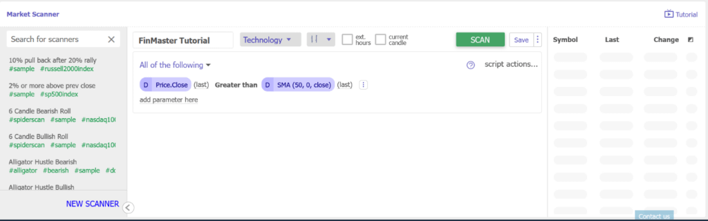 How to use TrendSpiders market scanner-using filter
