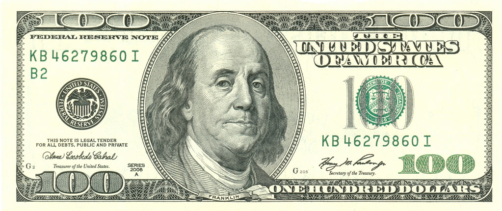 Federal Reserve 100 dollar note