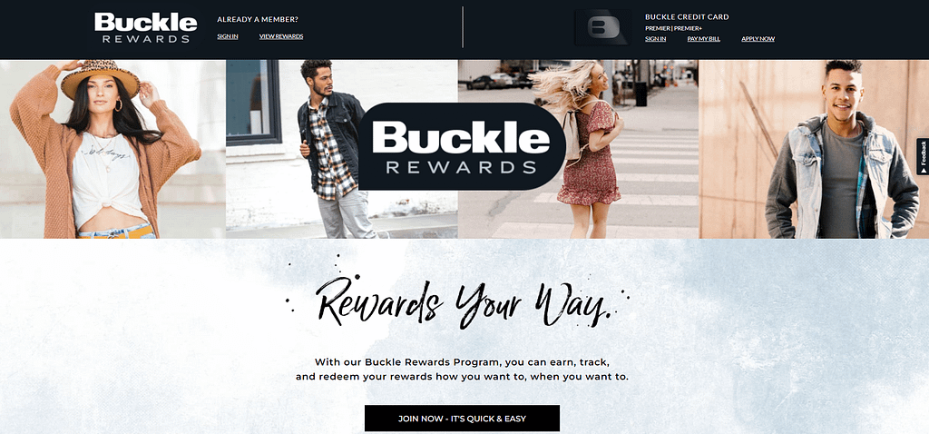 Buckle Credit Card Rewards page