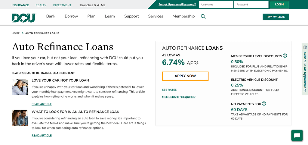 DCU refinance page