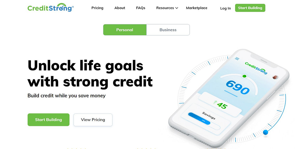 Credit Strong credit builder loan home page