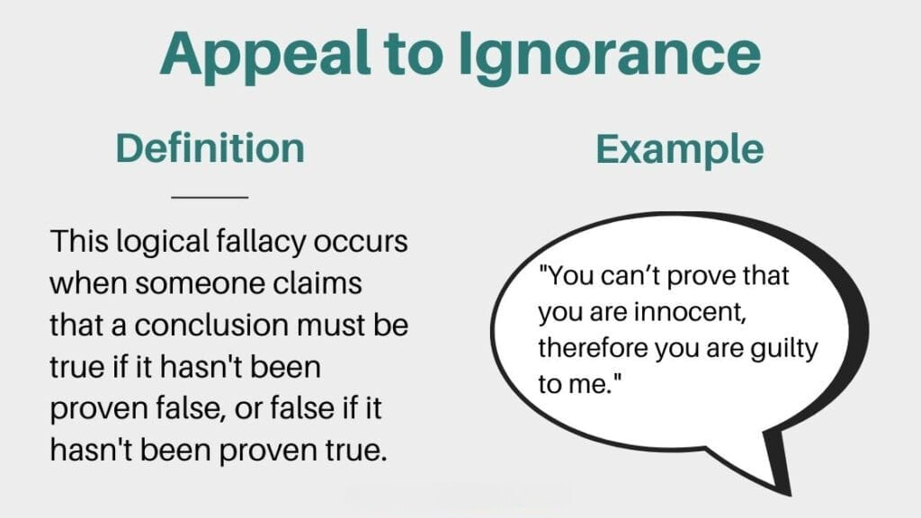 Appeal to Ignorance - Definition and example