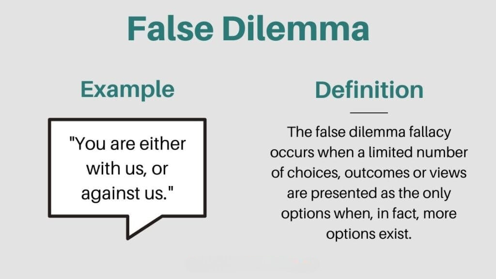 False Dilemma Logical Fallacy Definition And Examples