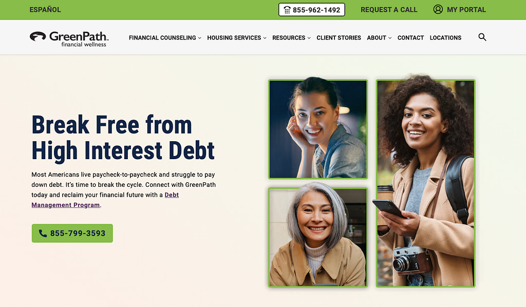 GreenPath Financial Wellness  homepage