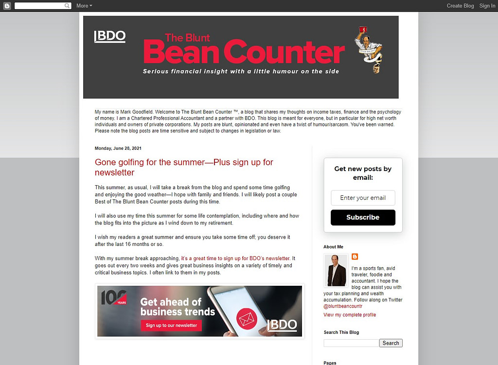 The Blunt Bean Counter