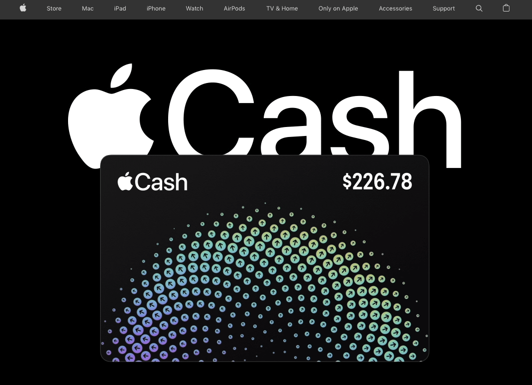 Apple Cash page