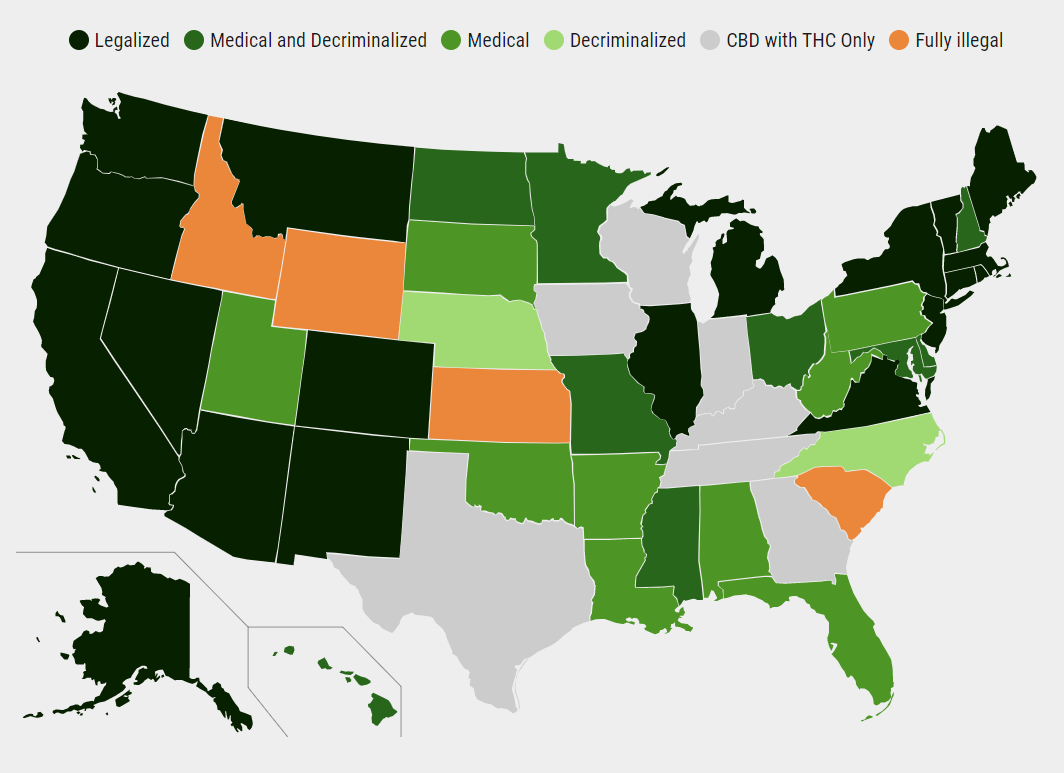 Marijuana legality by state - USA