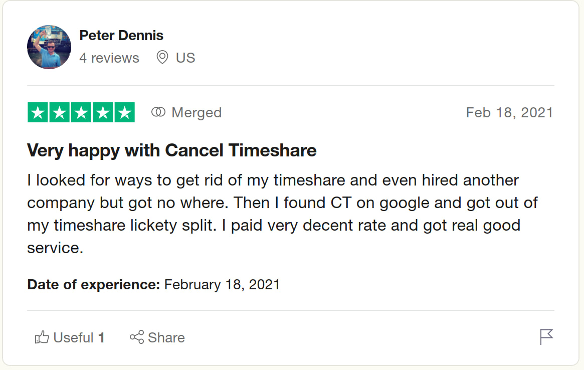 5 star review of Cancel Timeshare
