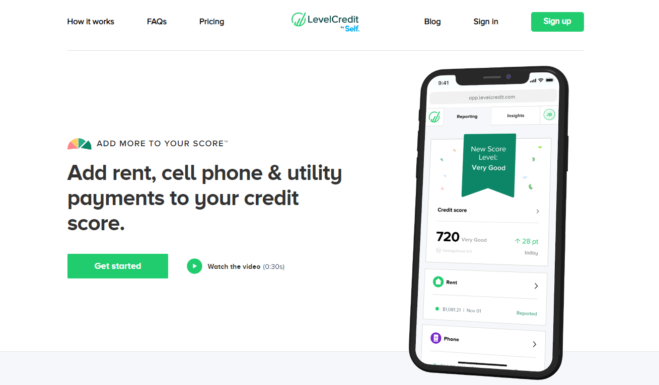 LevelCredit homepage