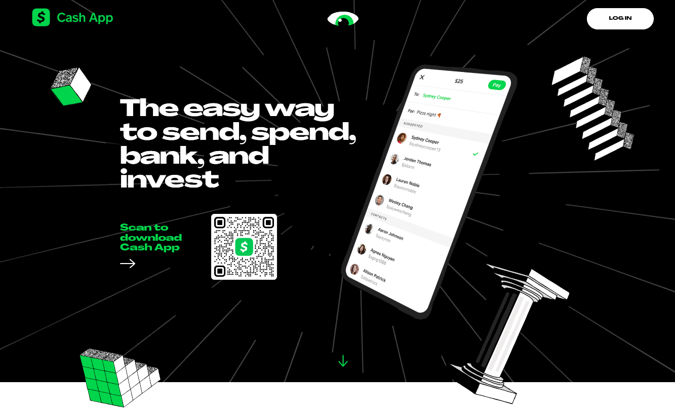 Cash App homepage