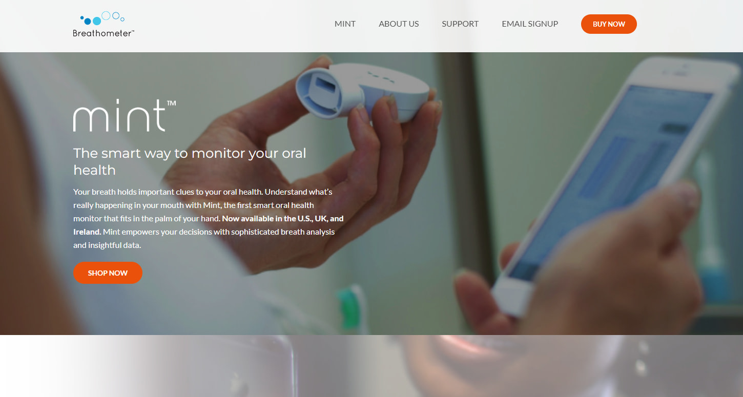 Worst Shark Tank Products: The Breathometer homepage