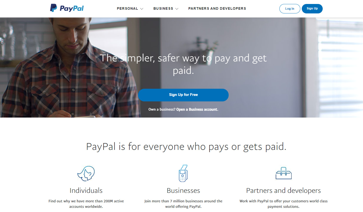 PayPal - homepage